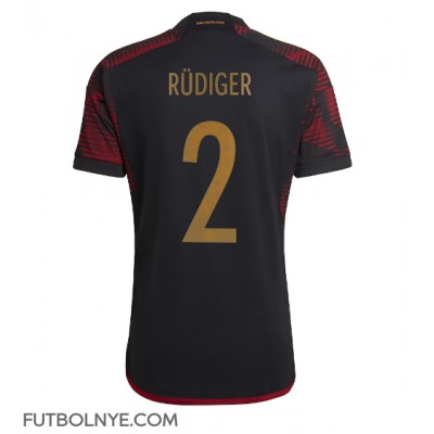 Camiseta Alemania Antonio Rudiger #2 Visitante Equipación Mundial 2022 manga corta